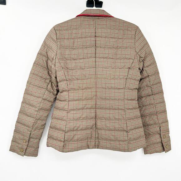 Boden Womens Winter Plaid Houndstooth Snap Feather Down Puffer Jacket Size 4 - Picture 7 of 7